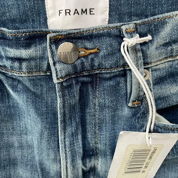 Frame Denim Light Blue Jeans with Button and Drawstring